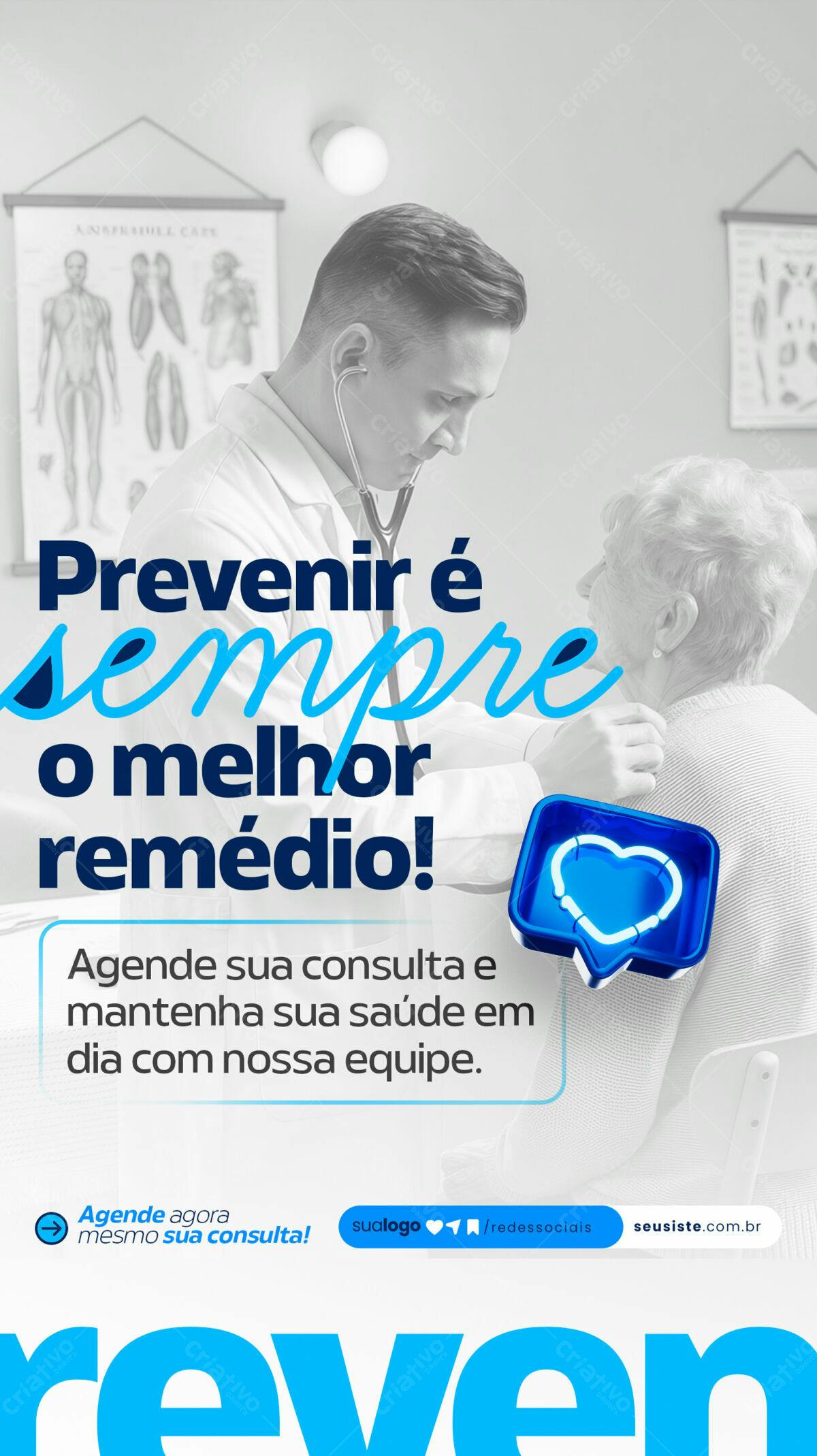 Flyer Médico Prevenção Saúde PSD Editável