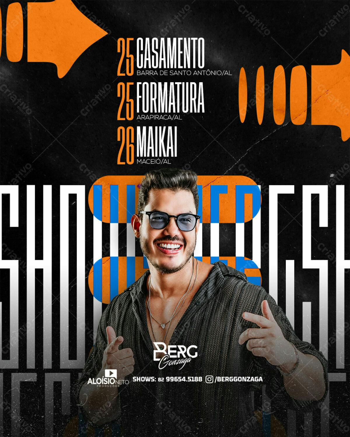 Flyer para Shows Berg Gonzaga PSD Editável