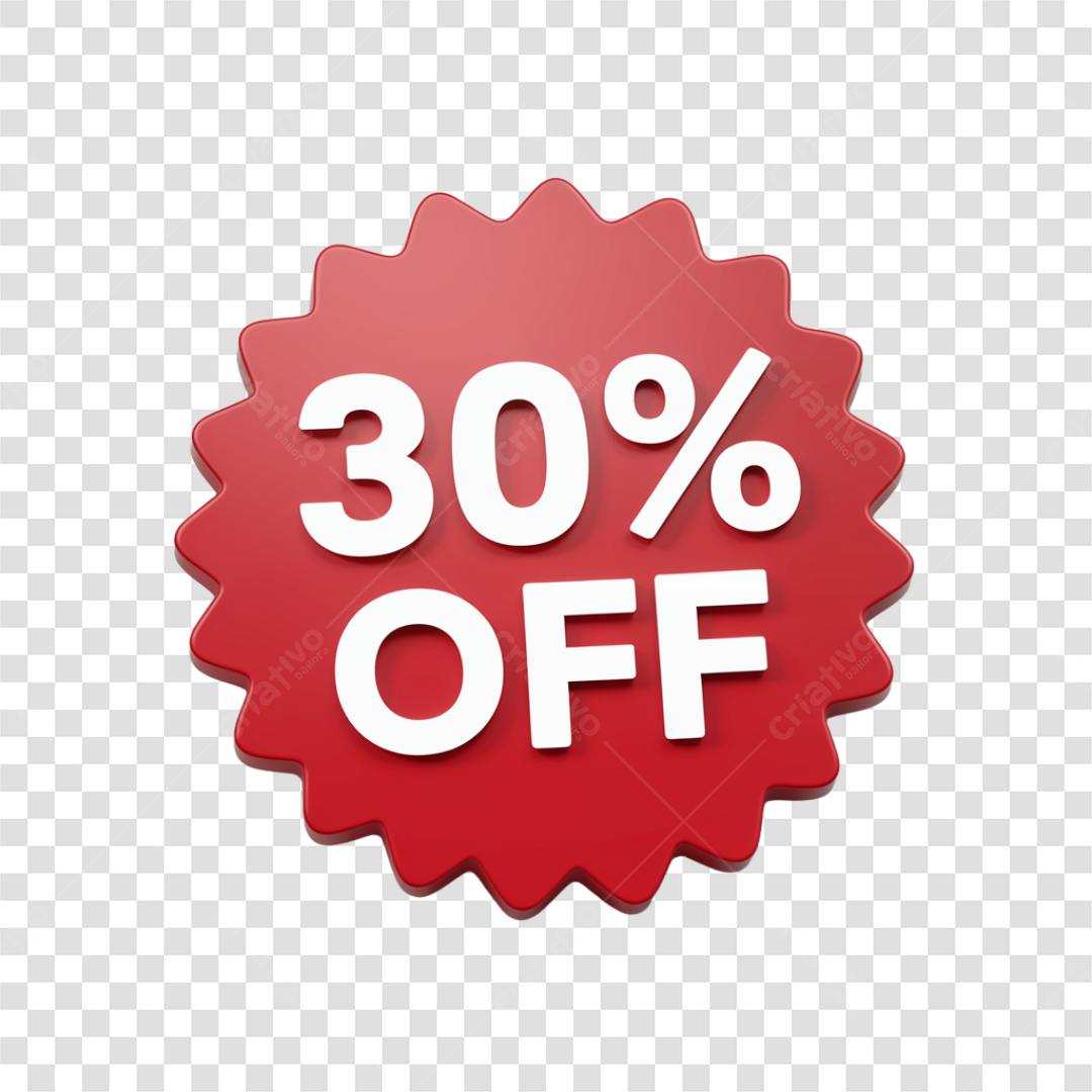 Selo 30% OFF vermelho