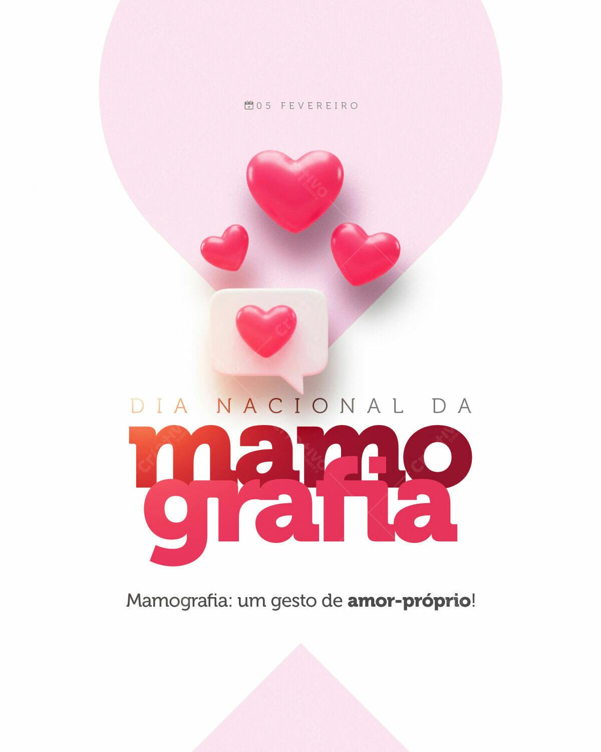 Flyer Dia Nacional da Mamografia PSD Editável