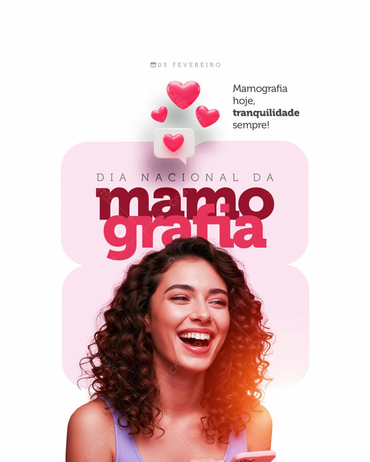 Flyer Dia Nacional da Mamografia PSD Editável