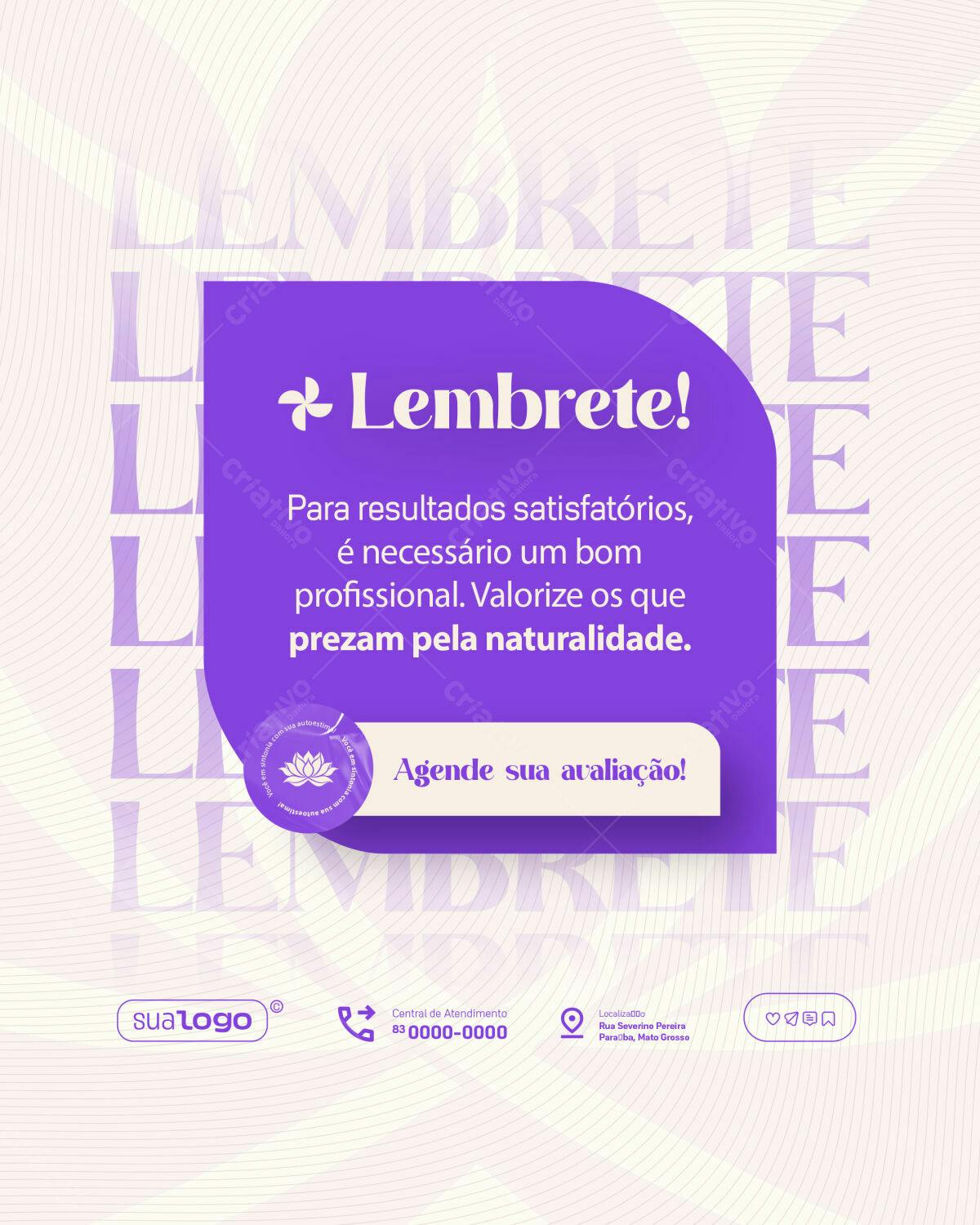 Lembretes para Salão de Beleza PSD Editável