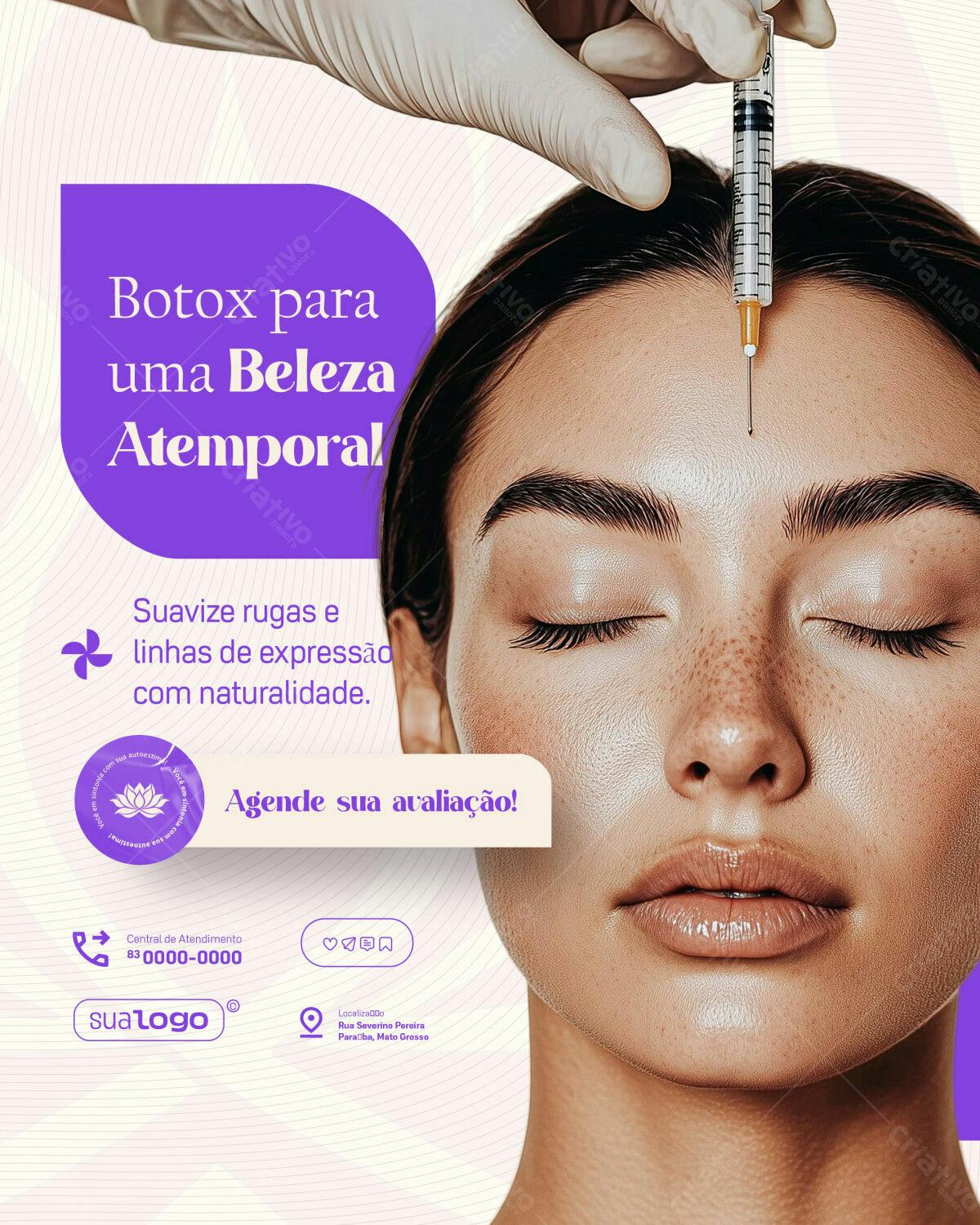 Flyer Botox para Beleza Atemporal PSD Editável