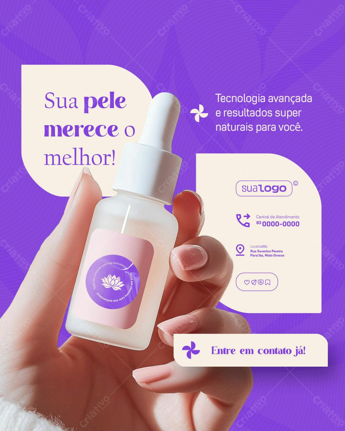 Post para Instagram de Skincare PSD Editável
