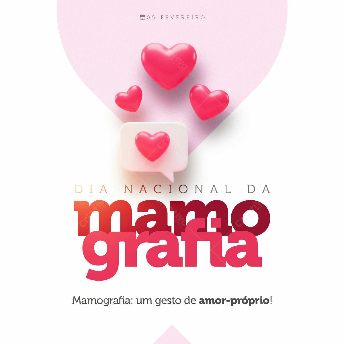 Post para Dia Nacional da Mamografia PSD Editável