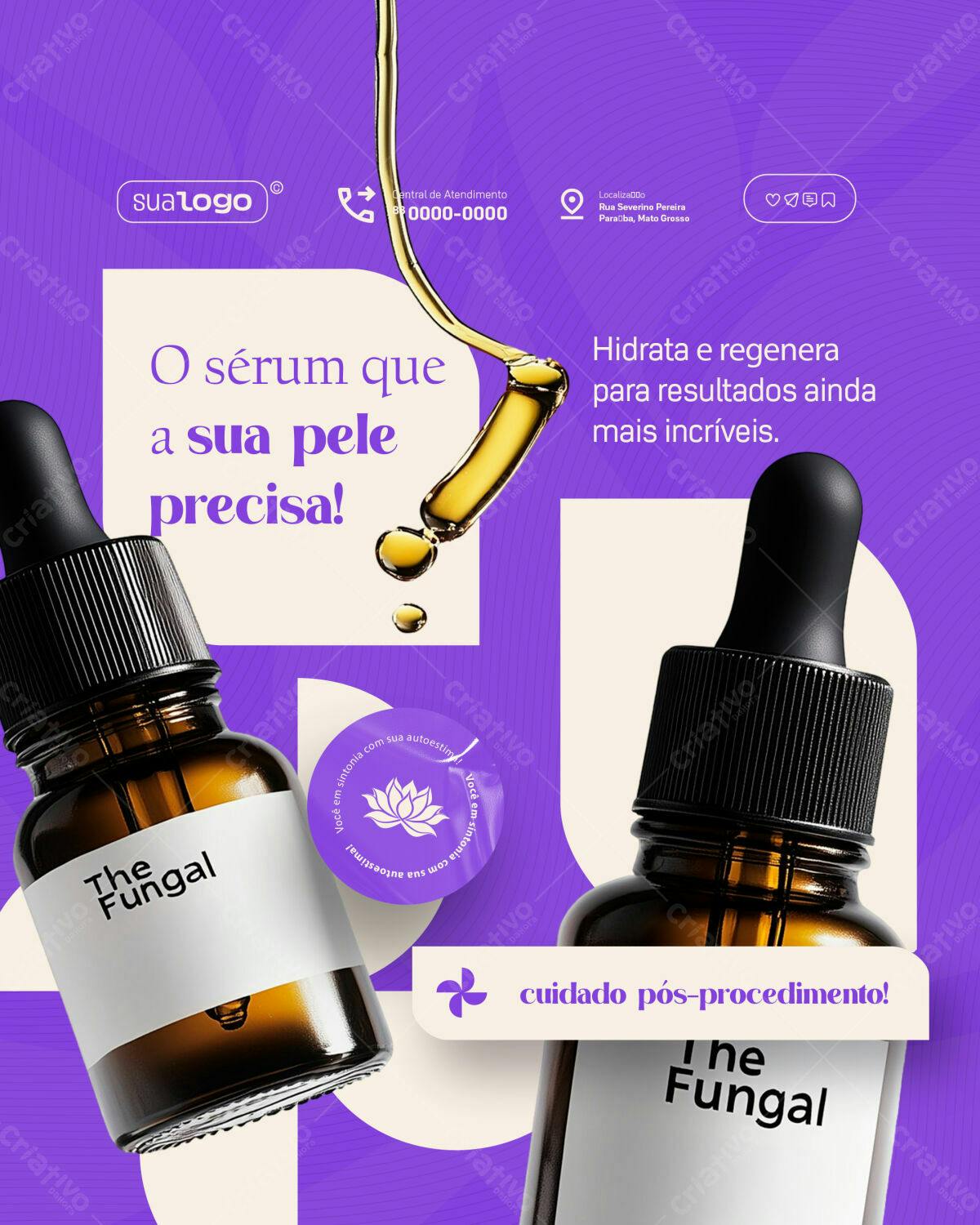 Post para Instagram de Sérum Facial PSD Editável