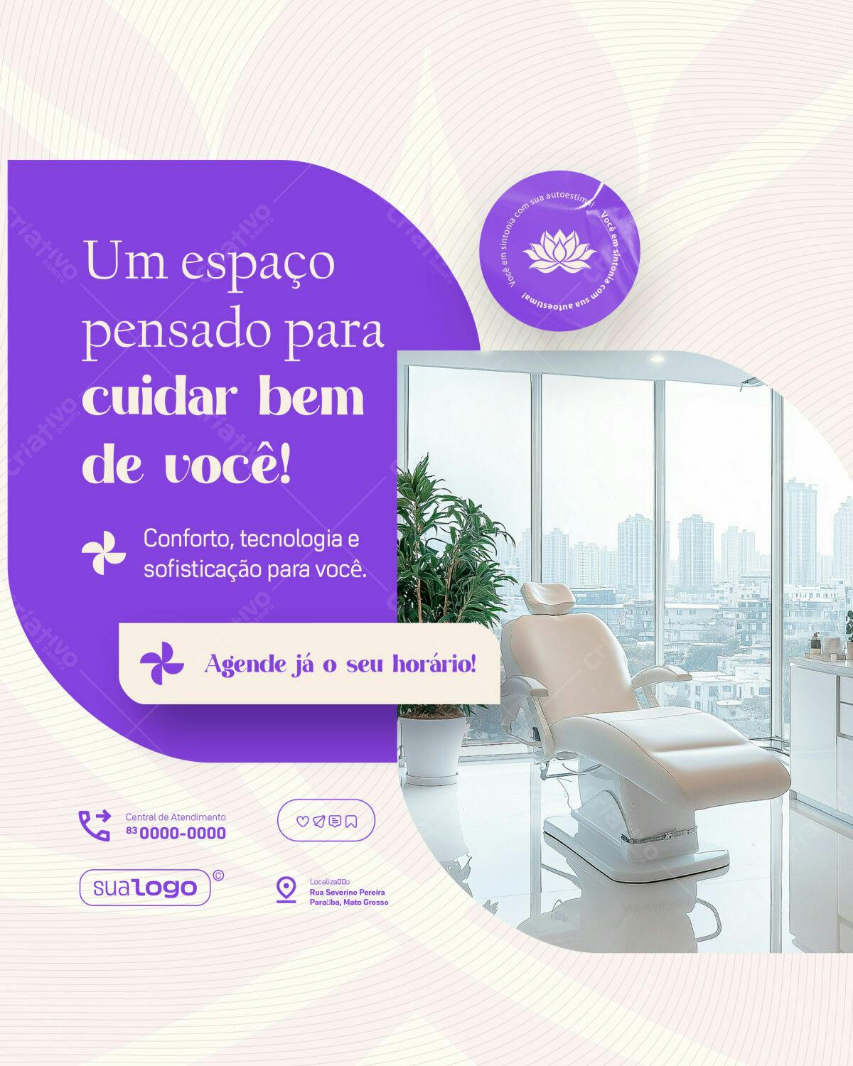 Post para Salão de Beleza PSD Editável