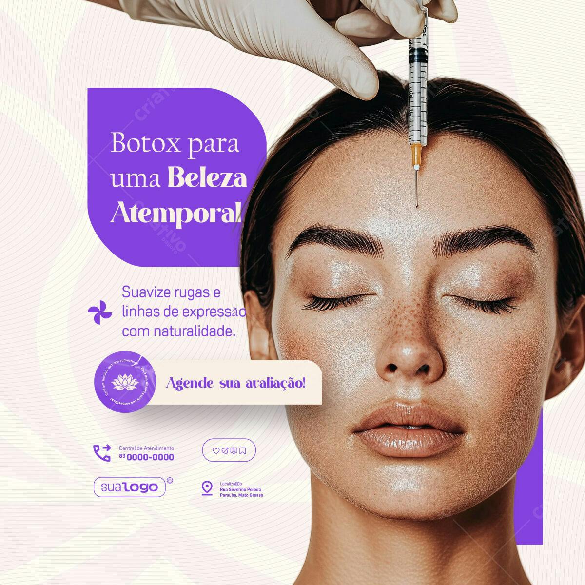 Flyer para Botox e Rejuvenescimento Facial PSD Editável