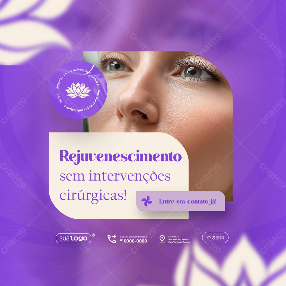 Estética Clínica Beleza Feed Social Media Psd Editável