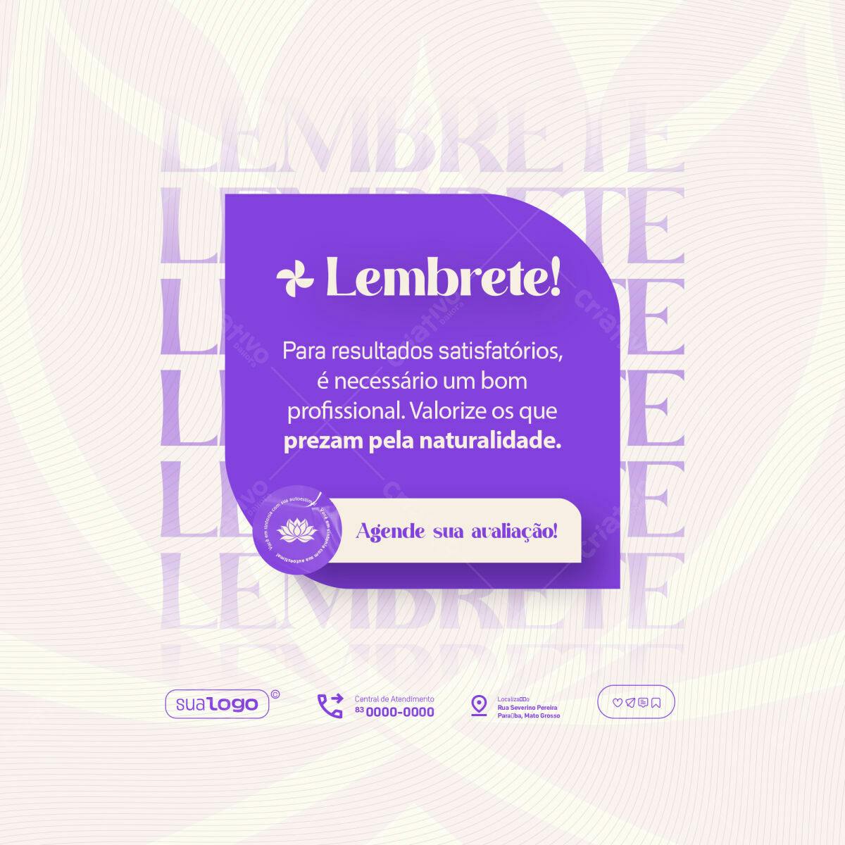 Post para Lembrete de Avaliação PSD Editável