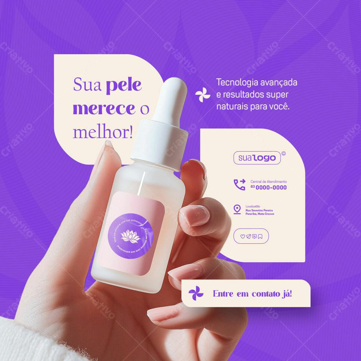 Post para Instagram de Skincare PSD Editável