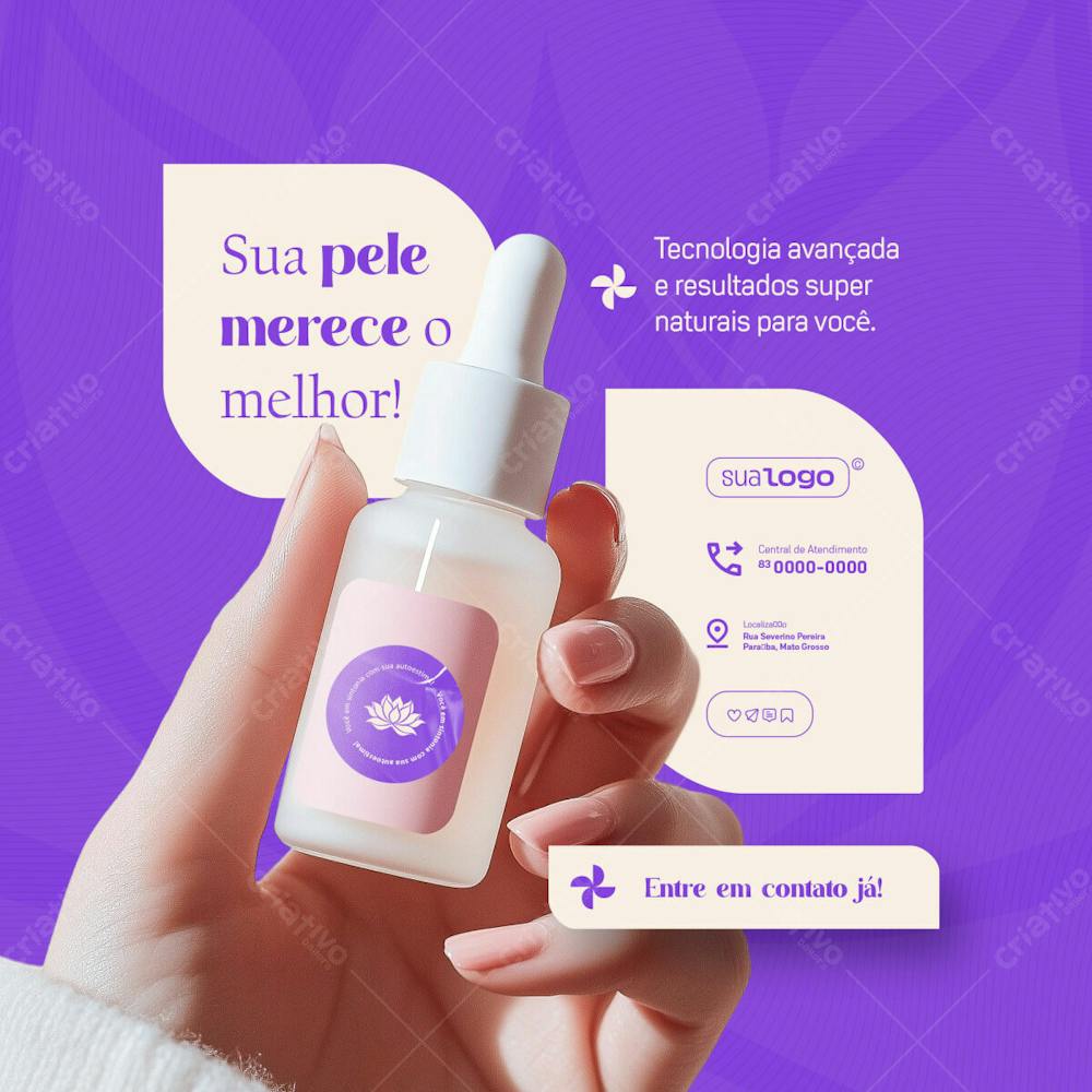 Estética Clínica Beleza Feed Social Media Psd Editável