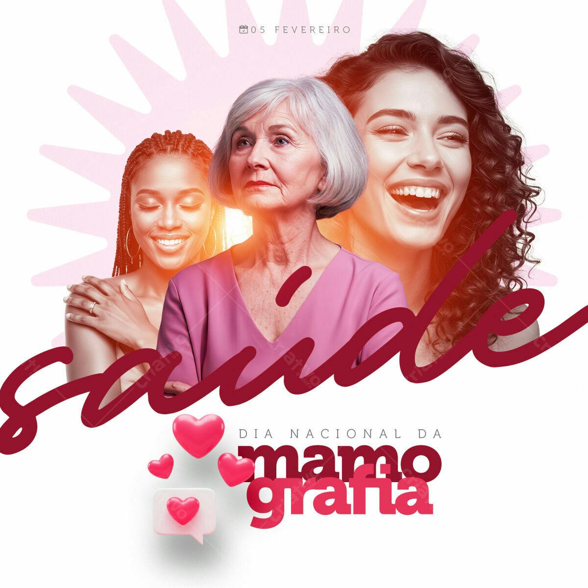 Flyer Dia Nacional da Mamografia PSD Editável