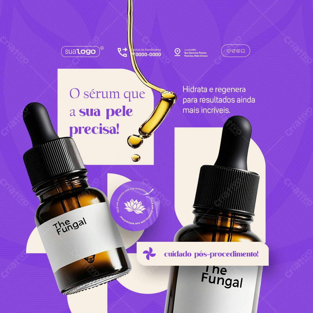 Post de Instagram para Lançamento de Sérum PSD Editável