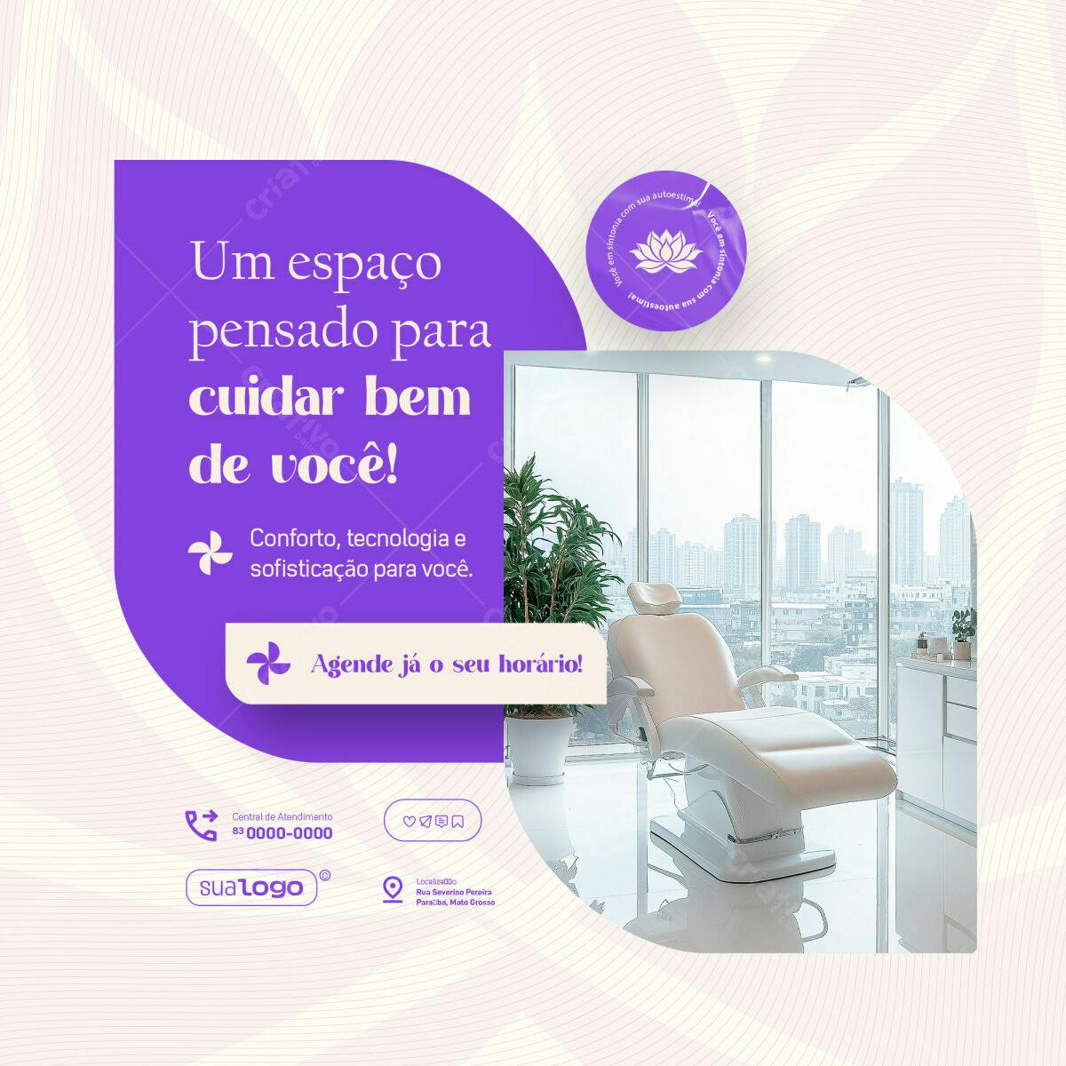 Post para Salão de Beleza PSD Editável