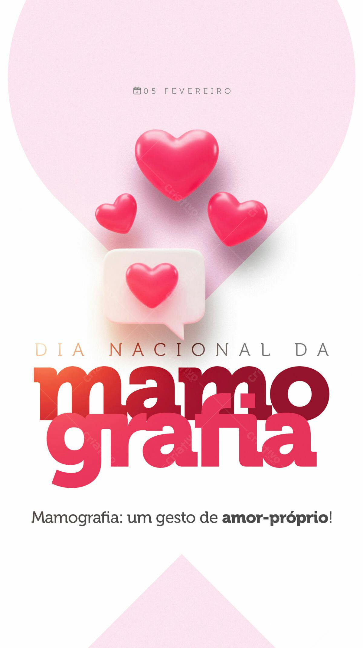 Flyer Dia Nacional da Mamografia PSD Editável