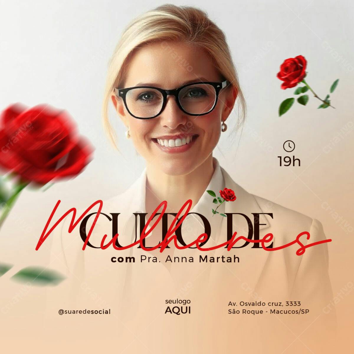 Flyer Culto de Mulheres PSD Editável