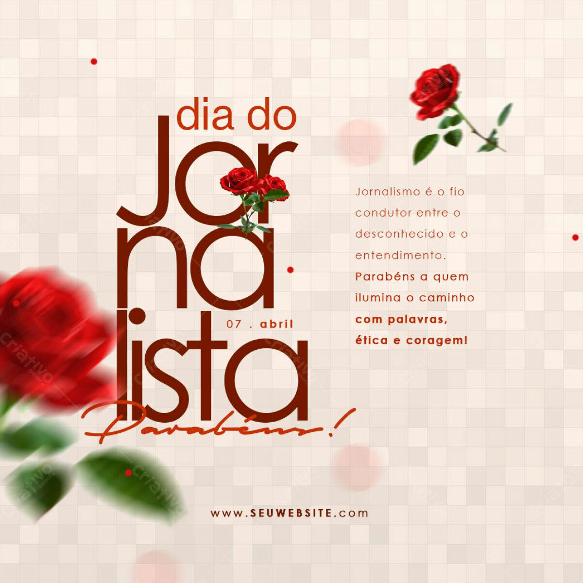 Flyer Dia do Jornalista PSD Editável