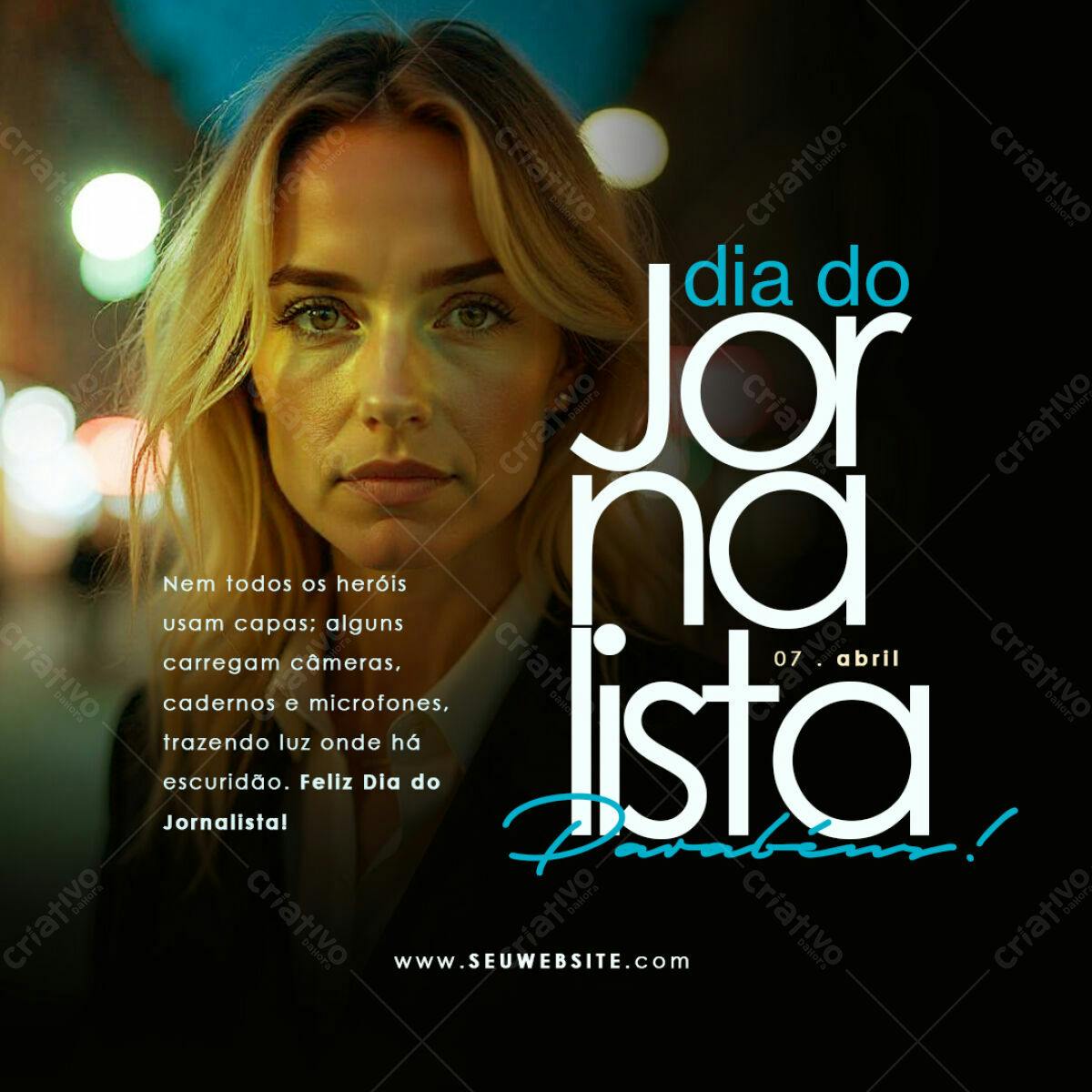 Post para Dia do Jornalista PSD Editável