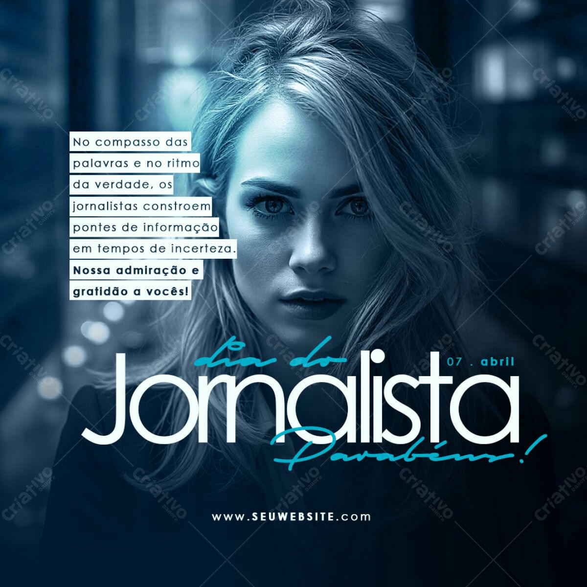 Flyer Dia do Jornalista PSD Editável