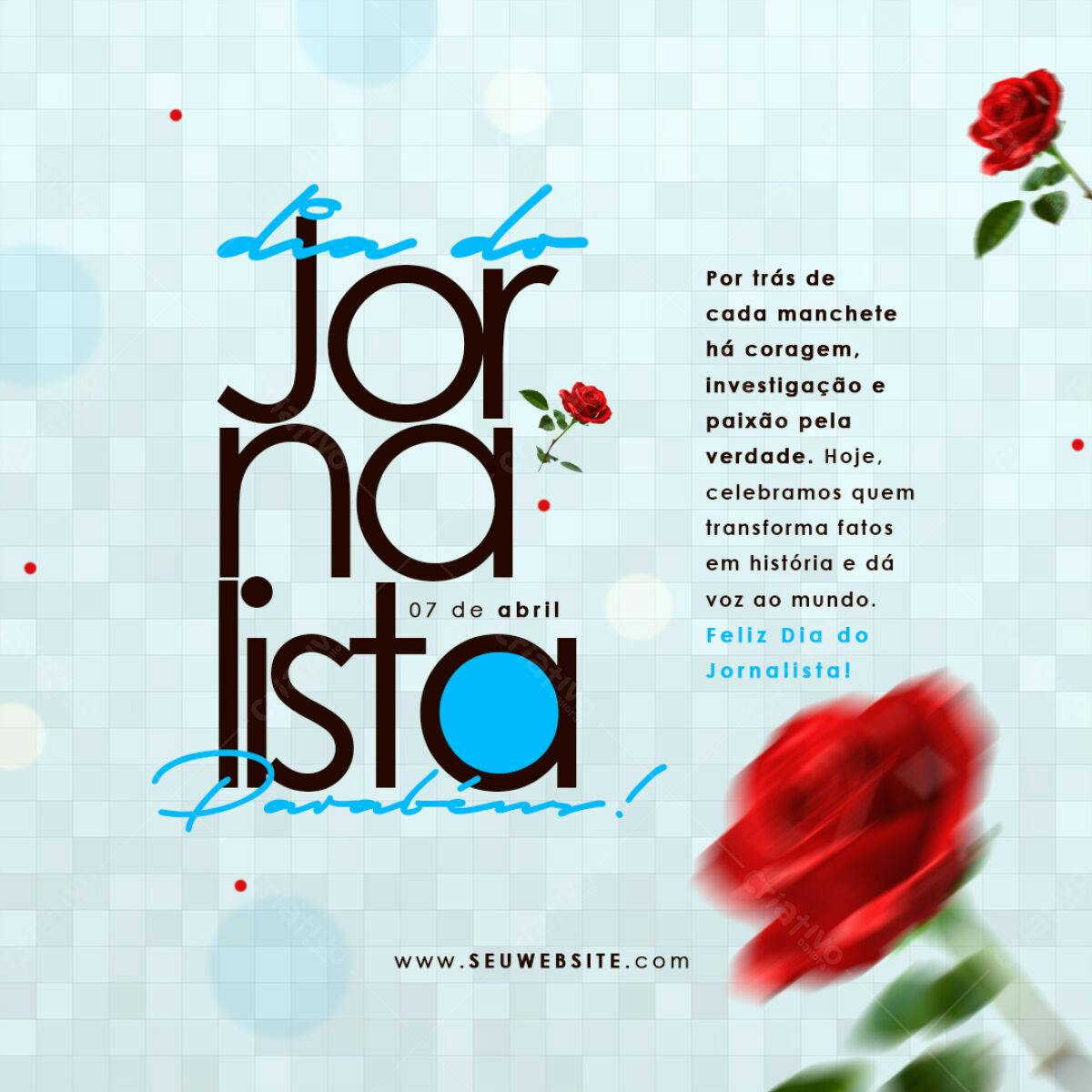 Flyer Dia do Jornalista PSD Editável