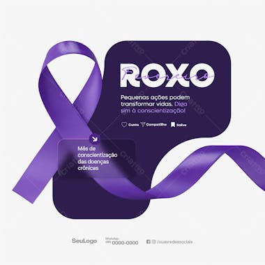 Fevereiro Roxo Social Media Pds Editável