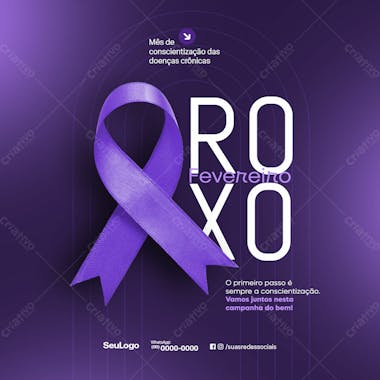 Fevereiro Roxo Social Media Pds Editável