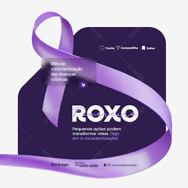 Fevereiro Roxo Social Media Pds Editável