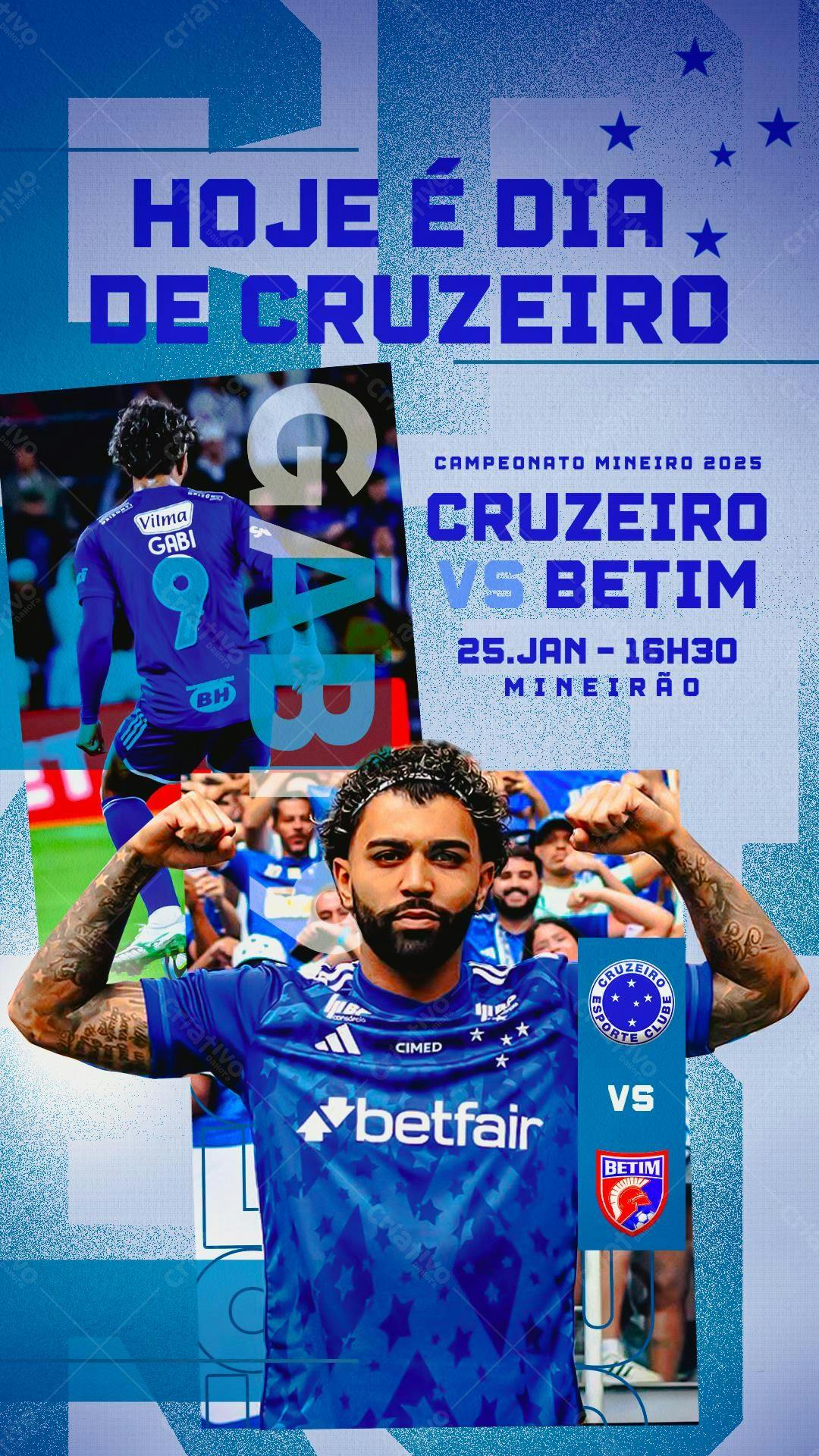 Flyer Jogo Cruzeiro x Betim PSD Editável