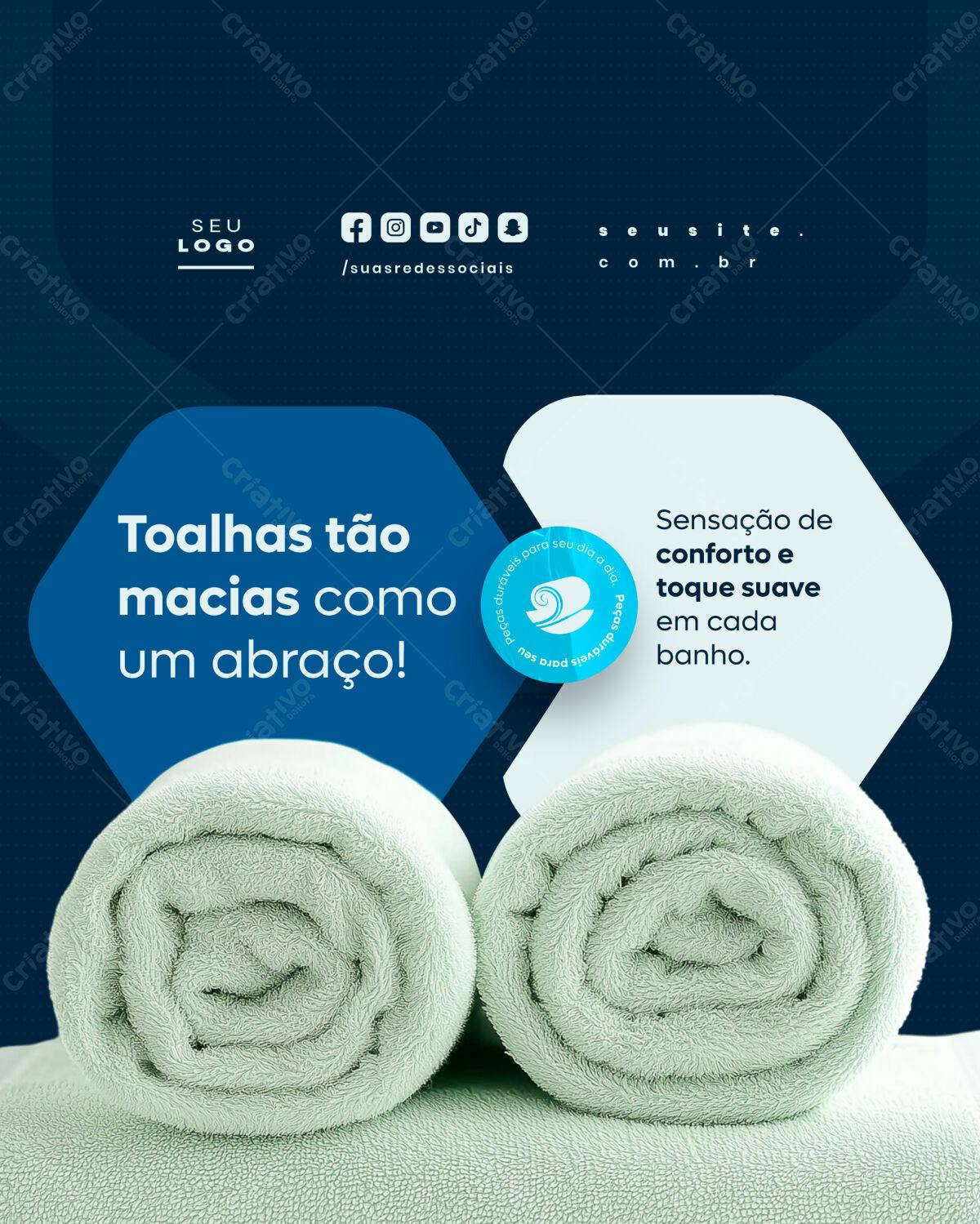 Post para Redes Sociais Toalhas PSD Editável