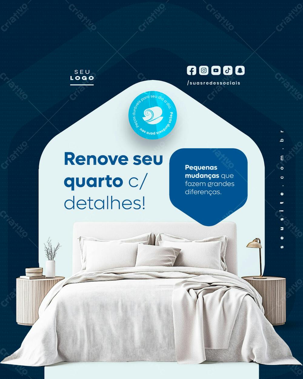 Cama Mesa E Banho Enxoval Feed Vertical Social Media Psd Editável