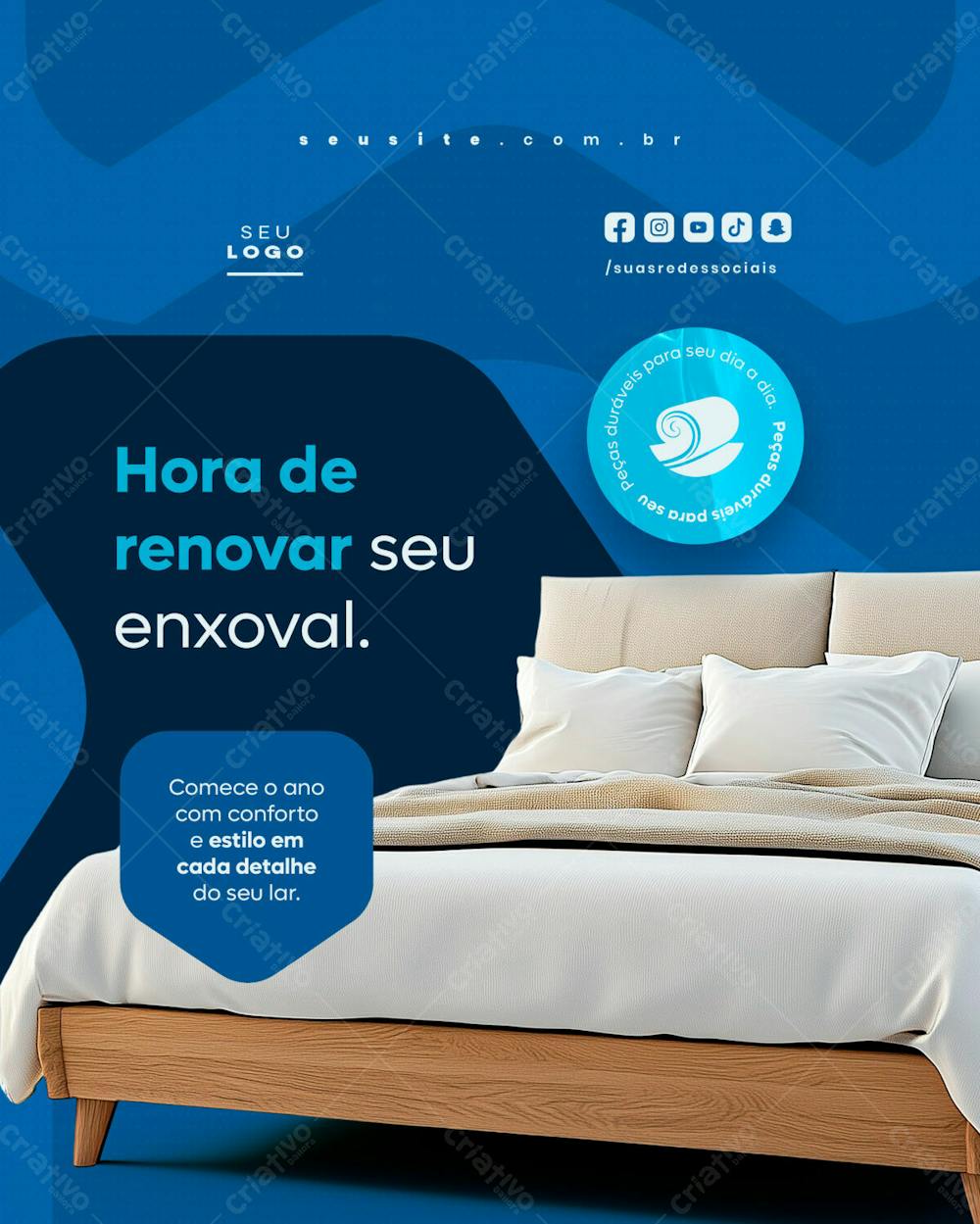 Cama Mesa E Banho Enxoval Feed Vertical Social Media Psd Editável