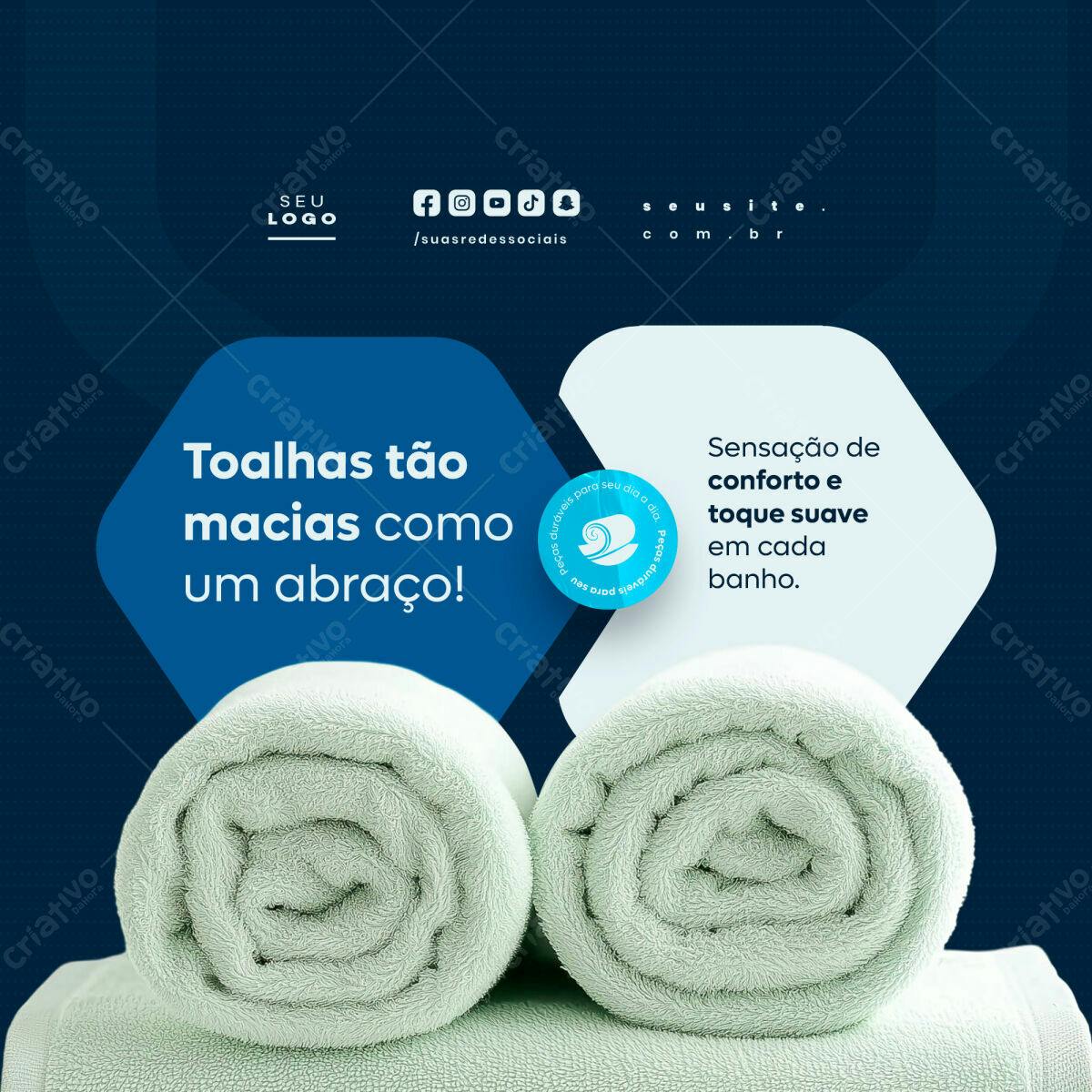 Post para Redes Sociais Toalhas Macias PSD Editável