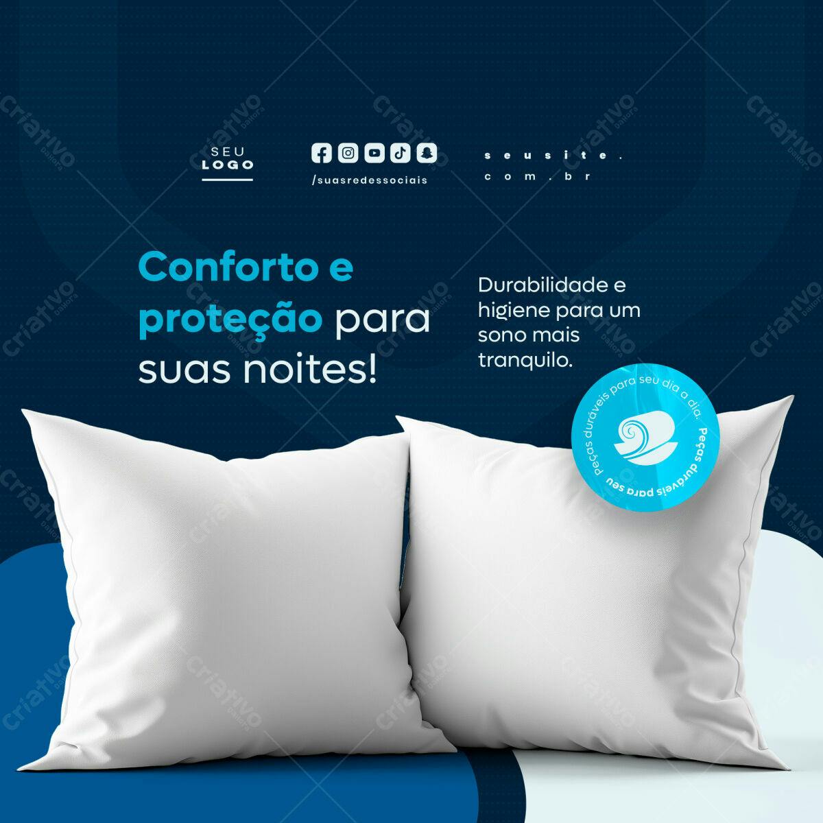 Mockup de Travesseiros para Campanha de Sono PSD Editável