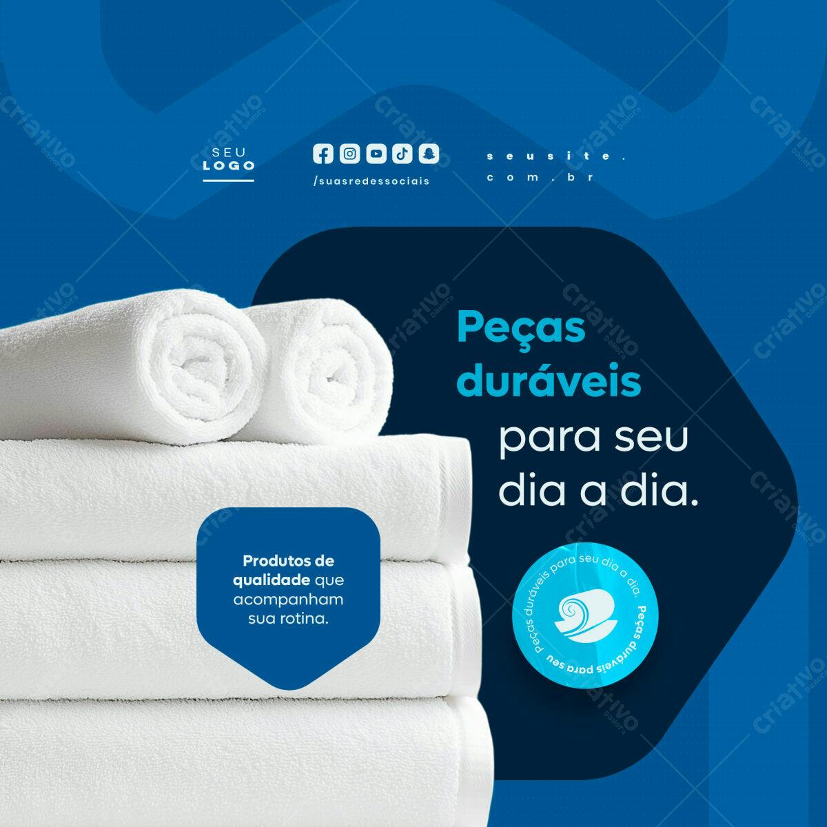 Post para Redes Sociais de Toalhas PSD Editável