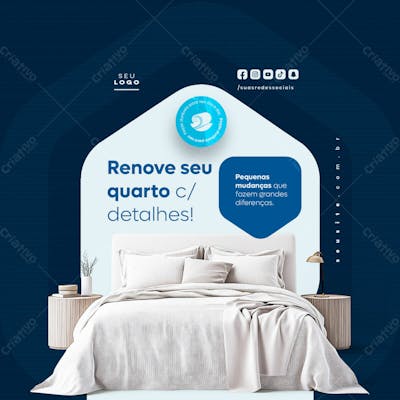 Cama Mesa E Banho Enxoval Feed Social Media Psd Editável