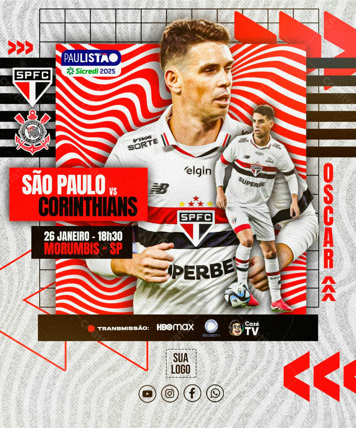 Flyer São Paulo x Corinthians PSD Editável