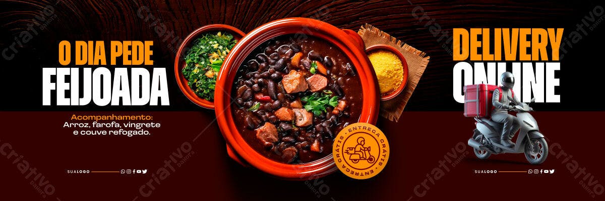Banner Feijoada Delivery Online PSD Editável