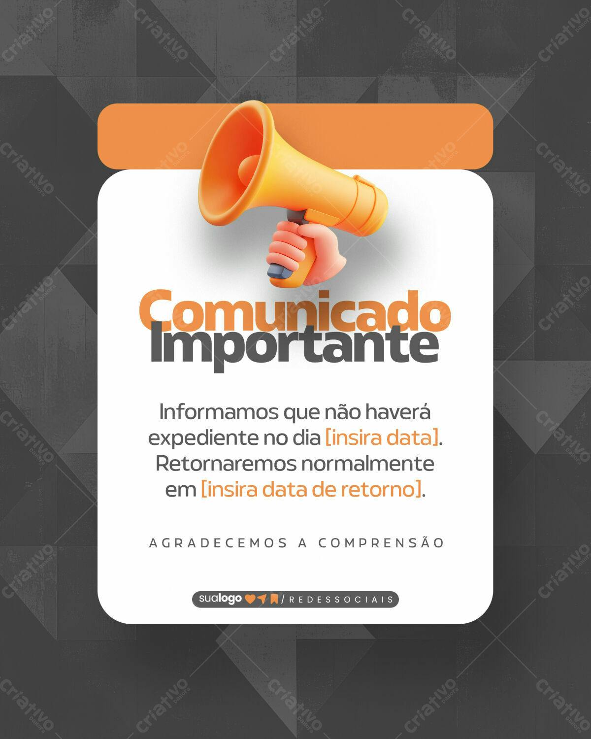 Comunicado Importante PSD Editável