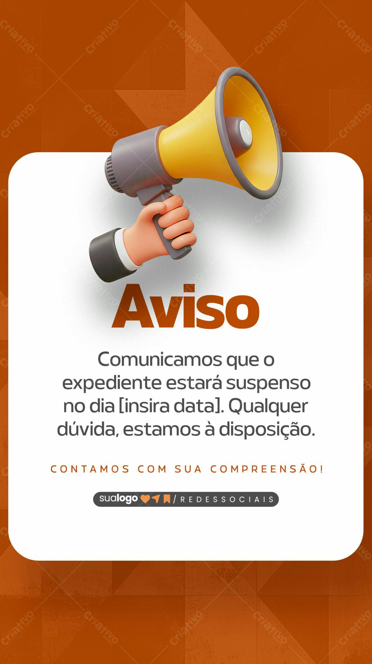 Aviso Importante PSD Editável