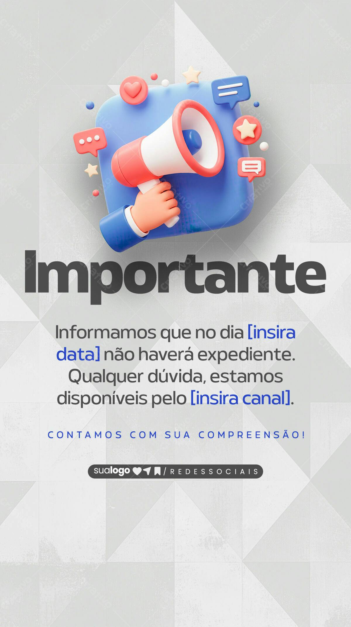 Flyer Anúncio Importante PSD Editável