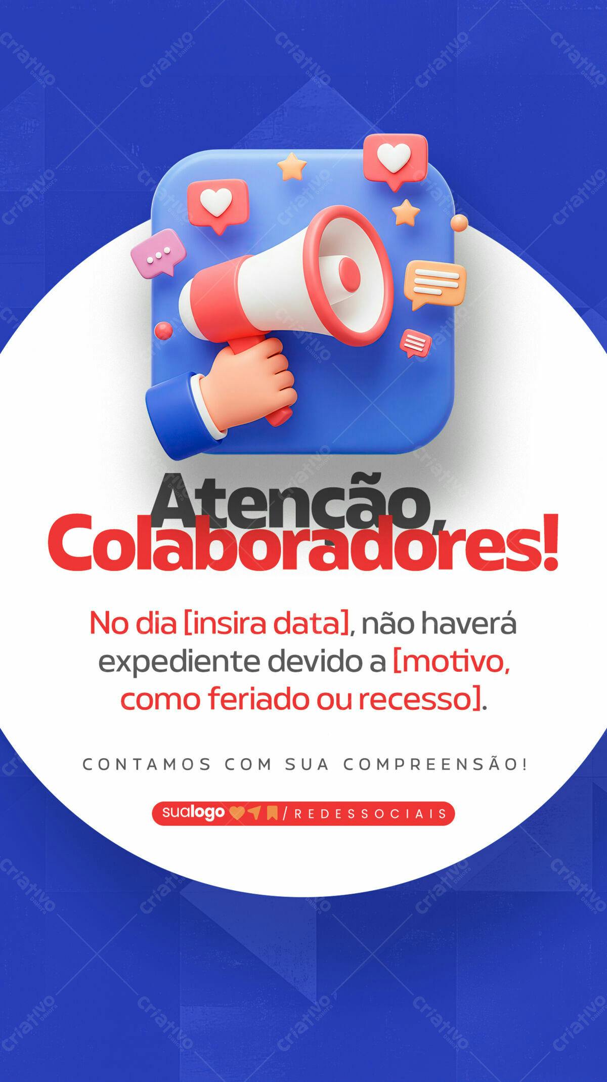 Anúncio Feriado Empresa PSD Editável