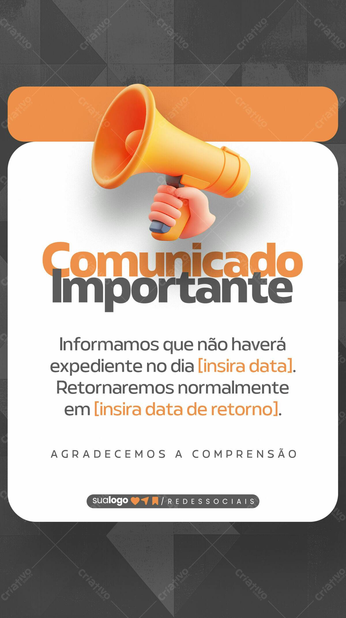 Comunicado Importante PSD Editável