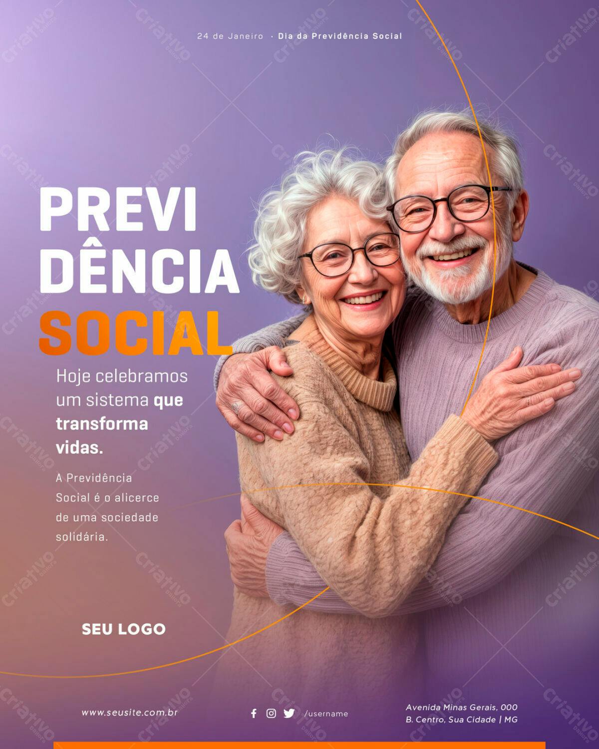 Flyer para o Dia da Previdência Social PSD Editável