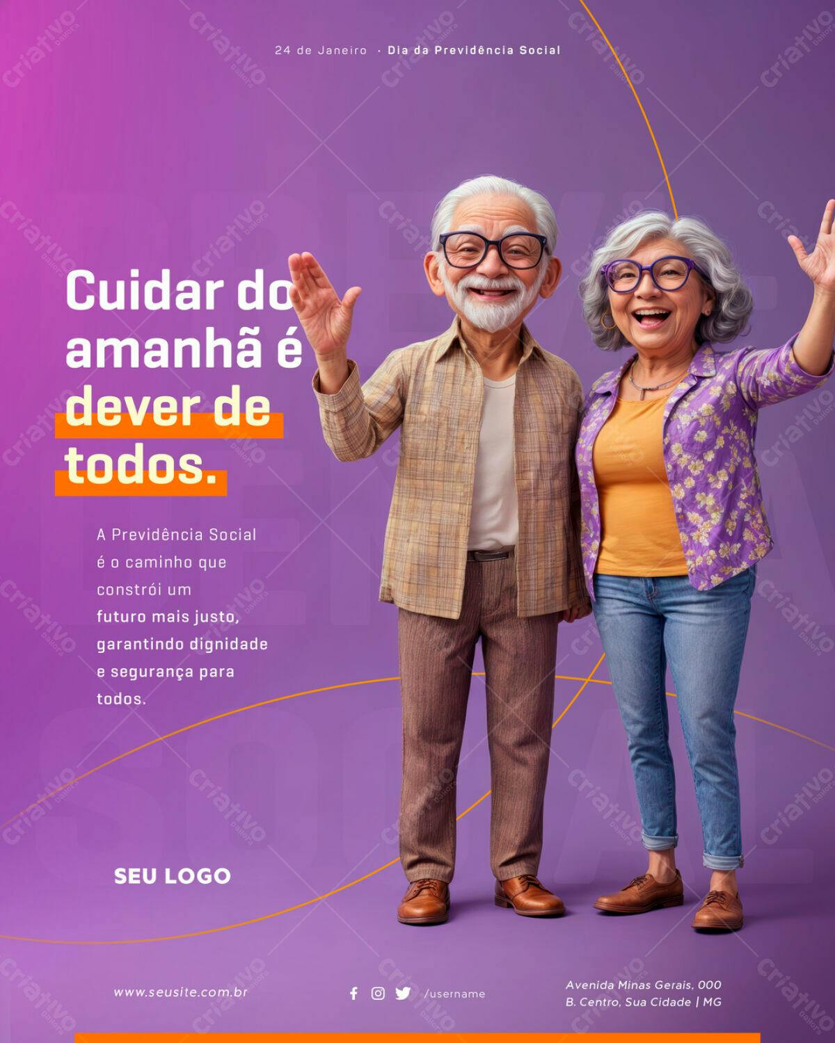 Flyer Dia da Previdência Social PSD Editável