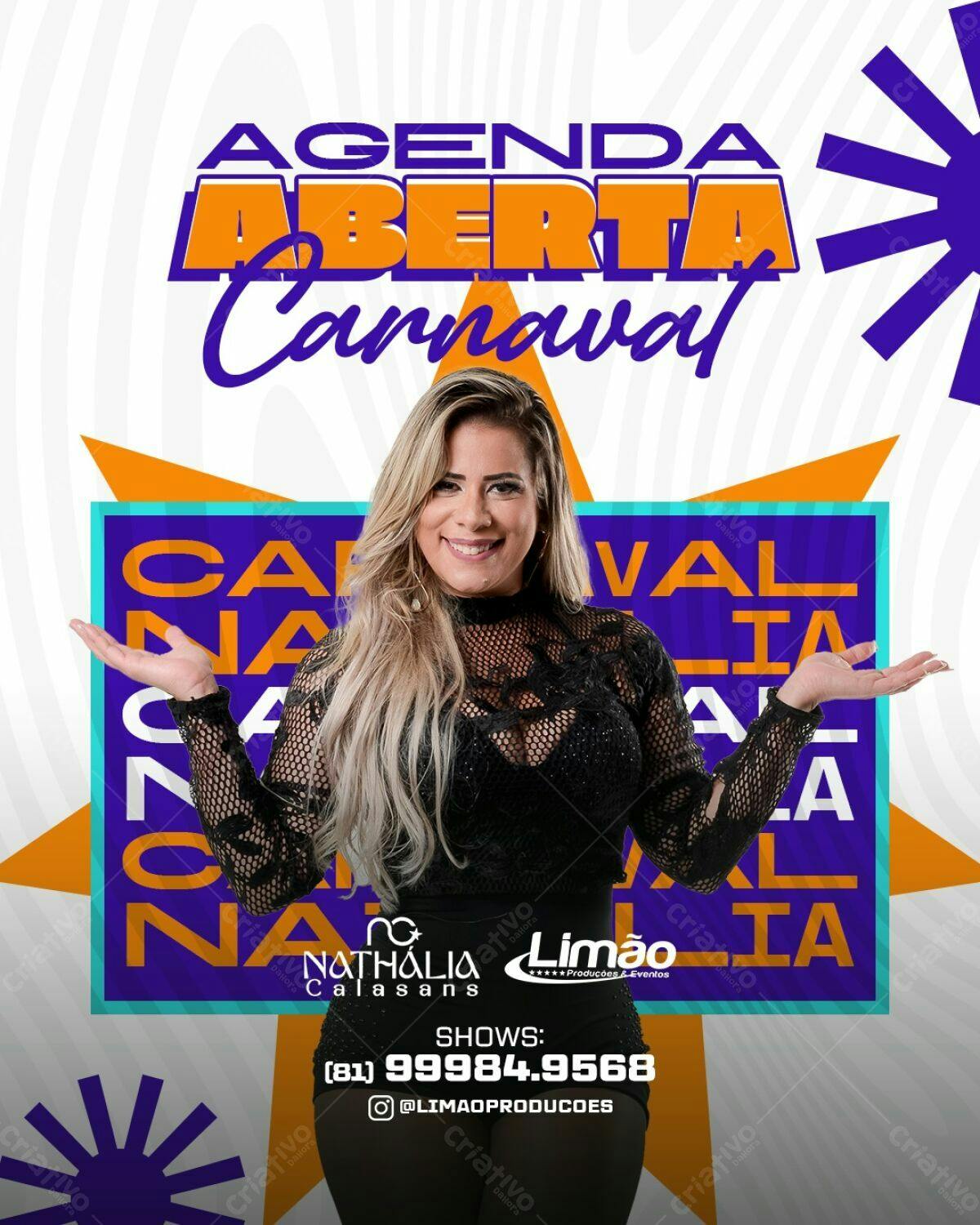 Flyer Carnaval Nathália Calasans PSD Editável
