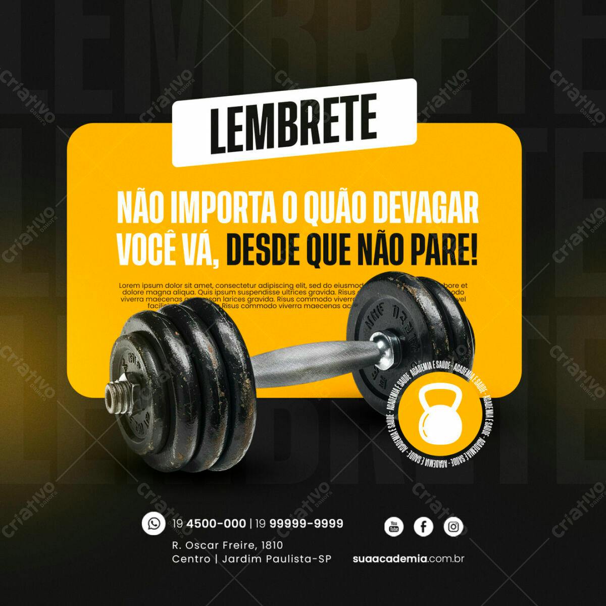 Post para Academia PSD Editável