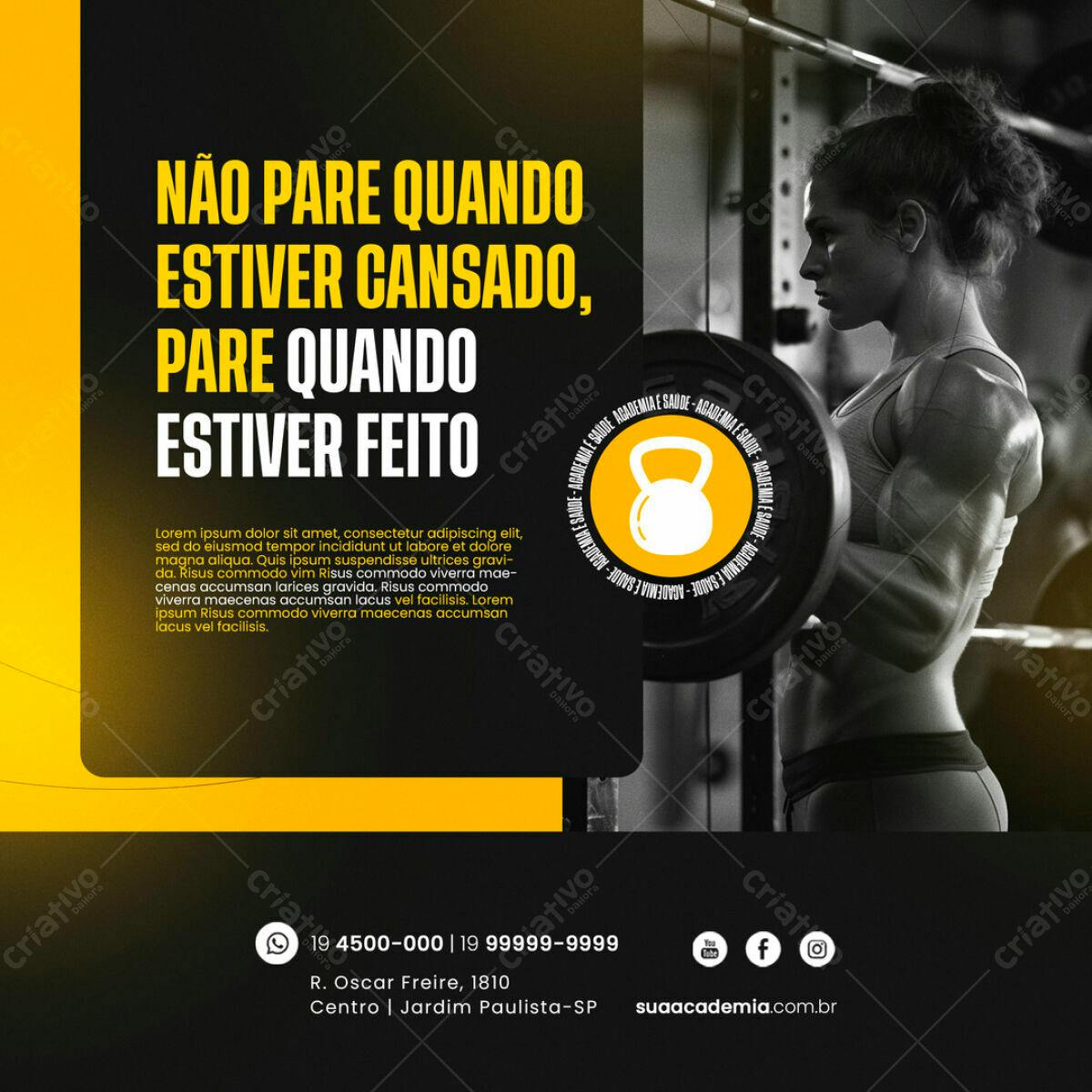 Post para Academia PSD Editável
