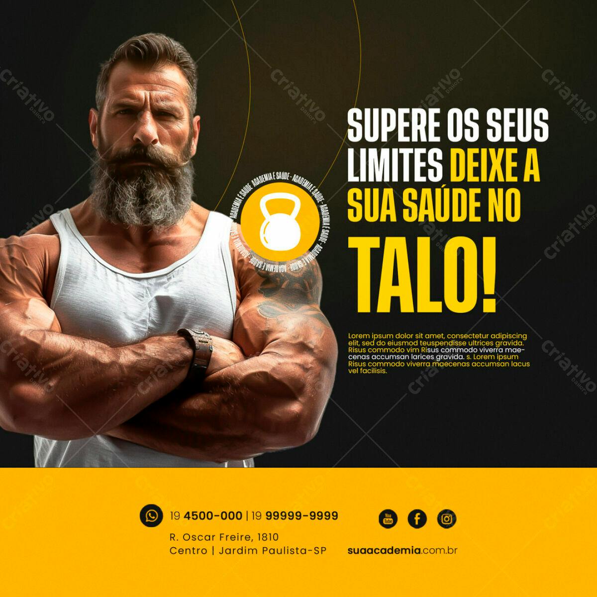 Post para Academia PSD Editável