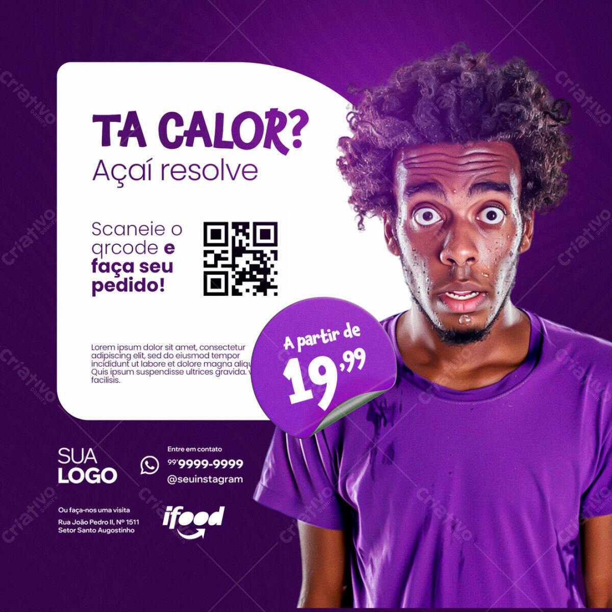 Flyer para Promoção de Açaí PSD Editável